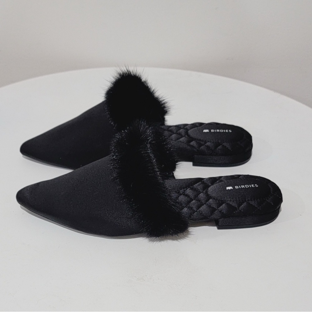 Birdies The Dove Fur Slides - Size 9